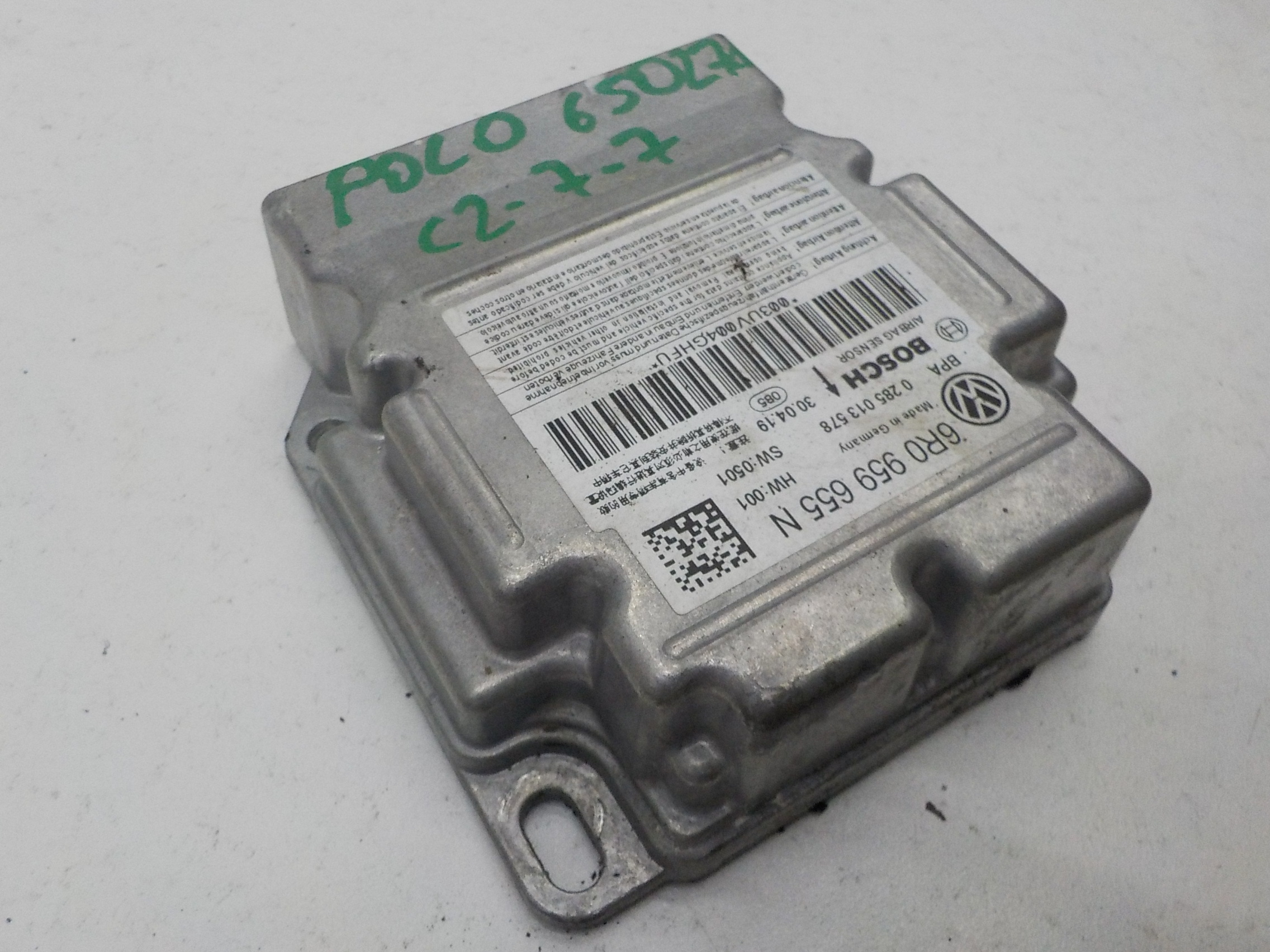 6R0959655J Блок управления airbag 0285010792 Volkswagen Polo 1.4 TSi CPTA VAG За