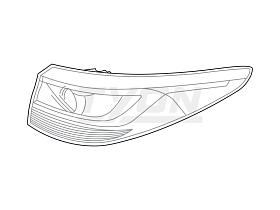 Фонарь задний правый наружный для Kia Rio 2020- года выпуска, 92402H0500