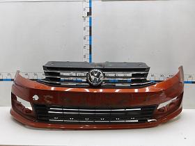 Бампер передний для Volkswagen Polo (Sed RUS) 2015- года выпуска, 6RU807221AGRU